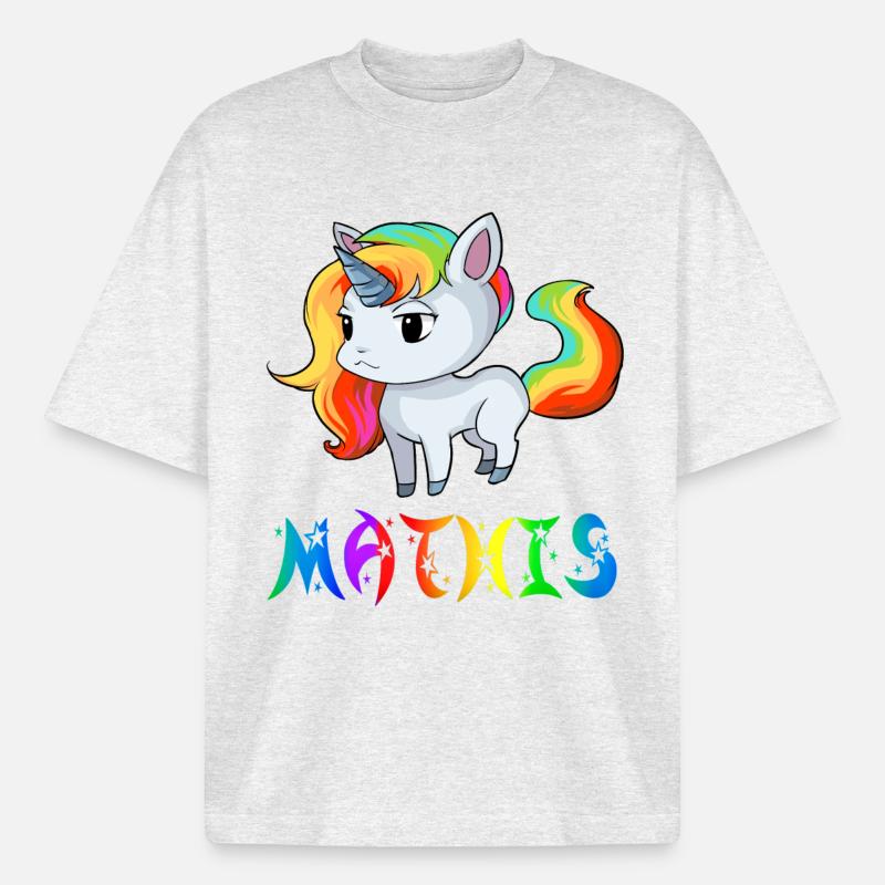 Einhorn Mathis - T-shirt unisexe épais coupe boxy Stanley/Stella - gris chiné frais