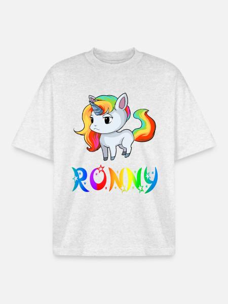 Unicorn Ronny - Boxy Heavyweight Unisex Organic T-Shirt by Stanley/Stella - cool heather grey