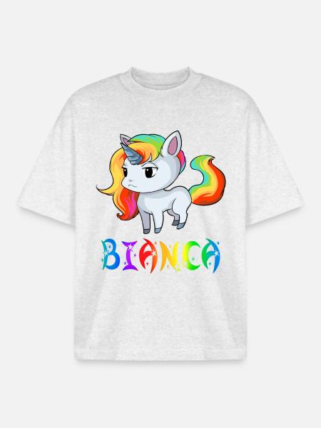Unicorn Bianca - Boxy Heavyweight Unisex Organic T-Shirt by Stanley/Stella - cool heather grey