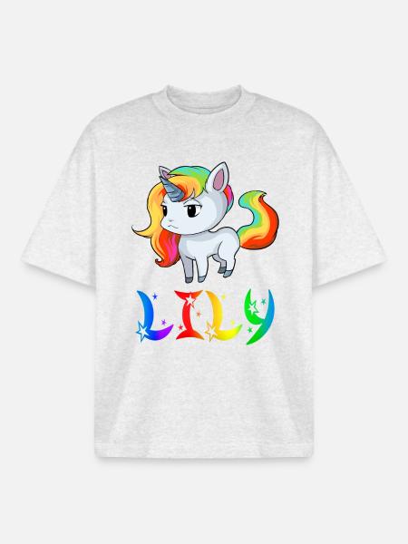 Unicorn Lily - Boxy Heavyweight Unisex Organic T-Shirt by Stanley/Stella - cool heather grey