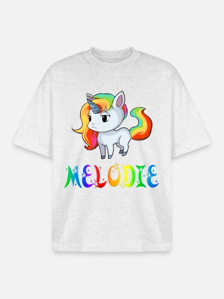 mélodie licorne - T-shirt unisexe boxy épais biologique Stanley/Stella - gris chiné frais