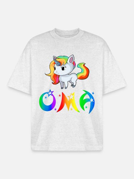 Unicorn granny - Boxy Heavyweight Unisex Organic T-Shirt by Stanley/Stella - cool heather grey