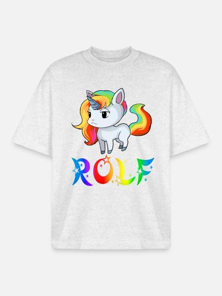 Unicorn Rolf - Boxy Heavyweight Unisex Organic T-Shirt by Stanley/Stella - cool heather grey