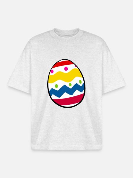 egg - Boxy Heavyweight Unisex Organic T-Shirt by Stanley/Stella - cool heather grey