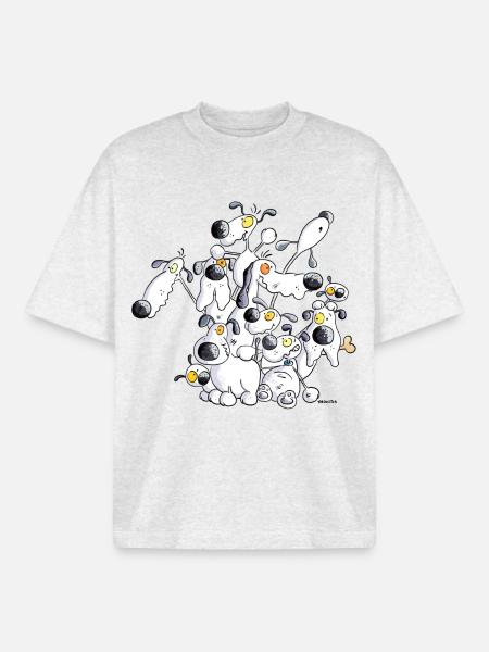 Lots Of Dogs - Dog - Boxy Heavyweight Unisex Organic T-Shirt by Stanley/Stella - cool heather grey