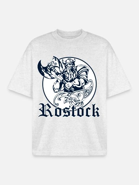 Rostock - Design - Boxy Heavyweight Unisex Organic T-Shirt by Stanley/Stella - cool heather grey
