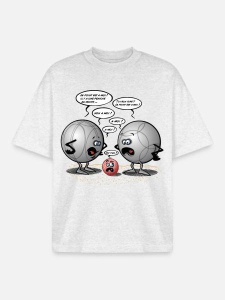 Discorde pétanque - T-shirt unisexe boxy épais biologique Stanley/Stella - gris chiné frais
