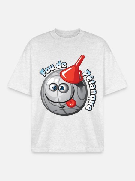Maboule de pétanque - T-shirt unisexe boxy épais biologique Stanley/Stella - gris chiné frais