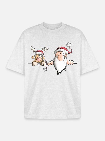 Das Weihnachts Team - Boxy Heavyweight Unisex Organic T-Shirt von Stanley/Stella - Kühles Grau meliert