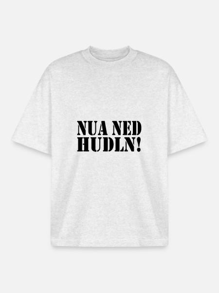 NUA NED HUDLN! - Boxy Heavyweight Unisex Organic T-Shirt von Stanley/Stella - Kühles Grau meliert