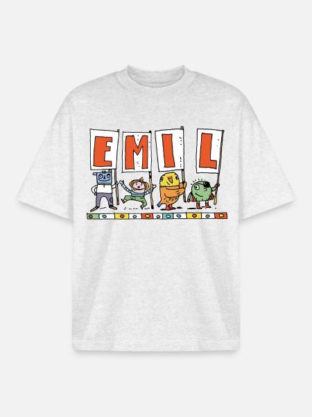 Emil - Boxy Heavyweight Unisex Organic T-Shirt von Stanley/Stella - Kühles Grau meliert