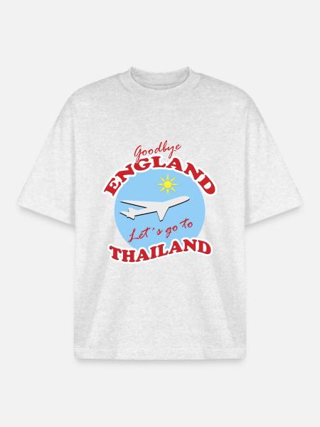 Thaïlande Voyage Adieu Conception d’Avion - T-shirt unisexe boxy épais biologique Stanley/Stella - gris chiné frais