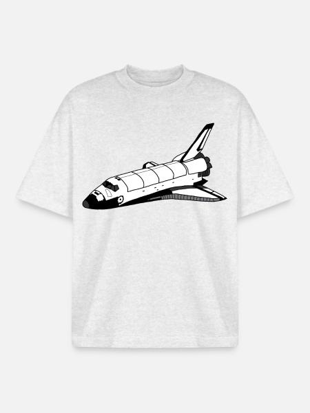 Space Shuttle - Boxy Heavyweight Unisex Organic T-Shirt by Stanley/Stella - cool heather grey