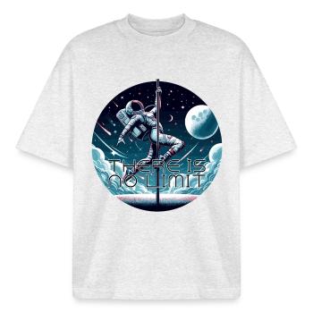 Pole dance astronaute Pole Dance cadeau - T-shirt unisexe boxy épais biologique Stanley/Stella - gris chiné frais - Devant - AI Model Male 185 light (185cm) & AI Model Female 172 dark (172cm)