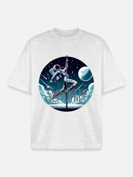 Pole Dance Astronaut Pole Dance Gift - Boxy Heavyweight Unisex Organic T-Shirt by Stanley/Stella - cool heather grey