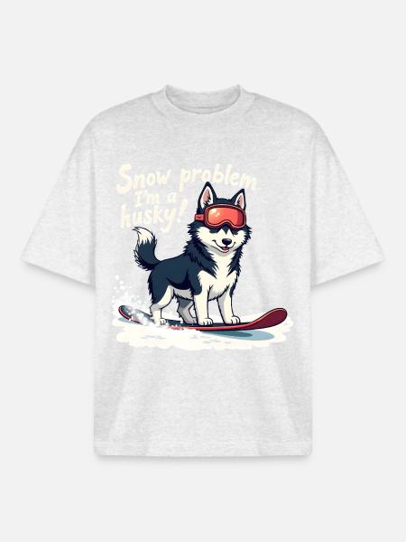 No problem, I'm a husky! - Boxy Heavyweight Unisex Organic T-Shirt by Stanley/Stella - cool heather grey