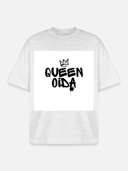 Queen oida - Viennese Sayings - Boxy Heavyweight Unisex Organic T-Shirt by Stanley/Stella - cool heather grey