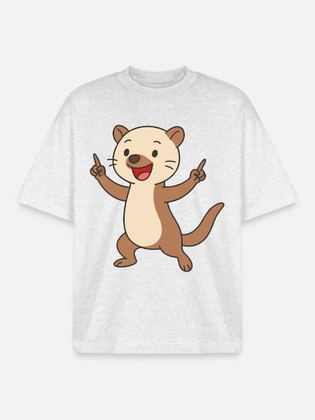 Dancing marten dwarf - Boxy Heavyweight Unisex Organic T-Shirt by Stanley/Stella - cool heather grey