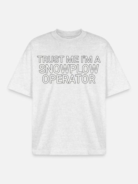 Snowplow Operator Trust Me Schneepflugfahrer - Boxy Heavyweight Unisex Organic T-Shirt von Stanley/Stella - Kühles Grau meliert