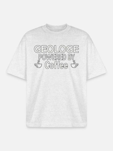 Geologist Powered By Coffee Geology - Boxy Heavyweight Unisex Organic T-Shirt by Stanley/Stella - cool heather grey