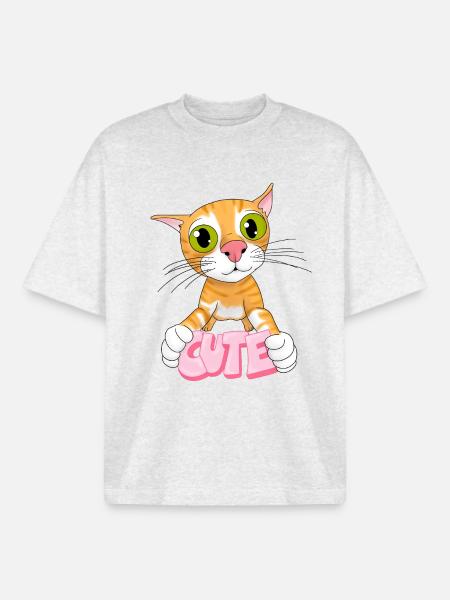 niedlich - Boxy Heavyweight Unisex Organic T-Shirt von Stanley/Stella - Kühles Grau meliert