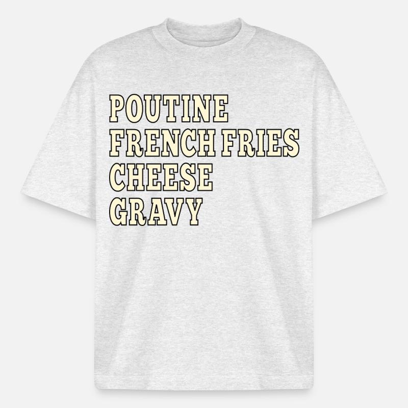 Poutine de restauration rapide canadienne - T-shirt unisexe épais coupe boxy Stanley/Stella - gris chiné frais