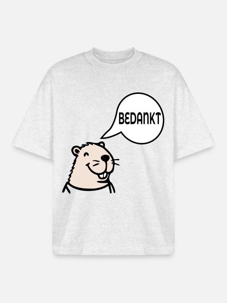 Capybara Thanks - Boxy Heavyweight Unisex Organic T-Shirt by Stanley/Stella - cool heather grey