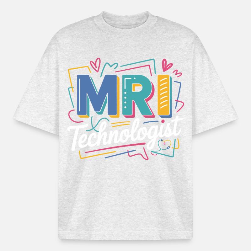 MRI Technologist Farbexplosion - Boxy Heavyweight Unisex Organic T-Shirt von Stanley/Stella - Kühles Grau meliert