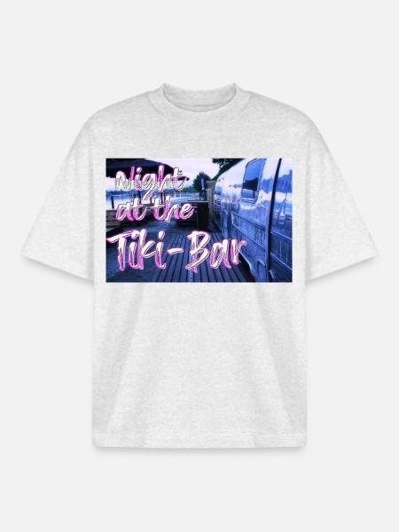 Night at the Tiki Bar - Boxy Heavyweight Unisex Organic T-Shirt von Stanley/Stella - Kühles Grau meliert