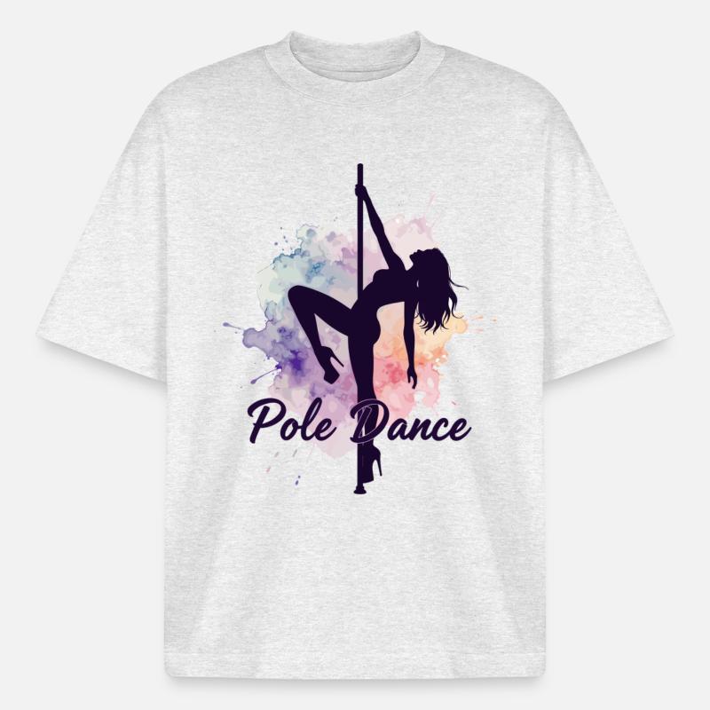 Pole Dance Poledancerinnen Aquarell stark Geschenk - Boxy Heavyweight Unisex Organic T-Shirt von Stanley/Stella - Kühles Grau meliert