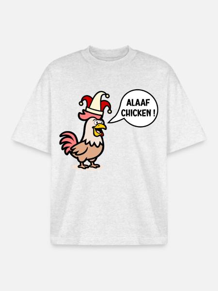 Englische Hühner Karneval Alaaf - Boxy Heavyweight Unisex Organic T-Shirt von Stanley/Stella - Kühles Grau meliert