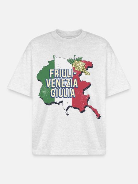 Friuli Venezia Giulia Italy Region Souvenir - Boxy Heavyweight Unisex Organic T-Shirt by Stanley/Stella - cool heather grey