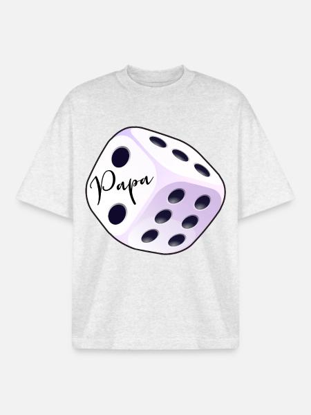 Spieler Würfel Papa - Boxy Heavyweight Unisex Organic T-Shirt von Stanley/Stella - Kühles Grau meliert