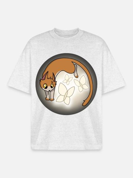 Whiskers of Light - Boxy Heavyweight Unisex Organic T-Shirt by Stanley/Stella - cool heather grey