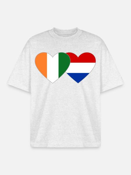 Côte d'Ivoire Holland Flag - Boxy Heavyweight Unisex Organic T-Shirt by Stanley/Stella - cool heather grey