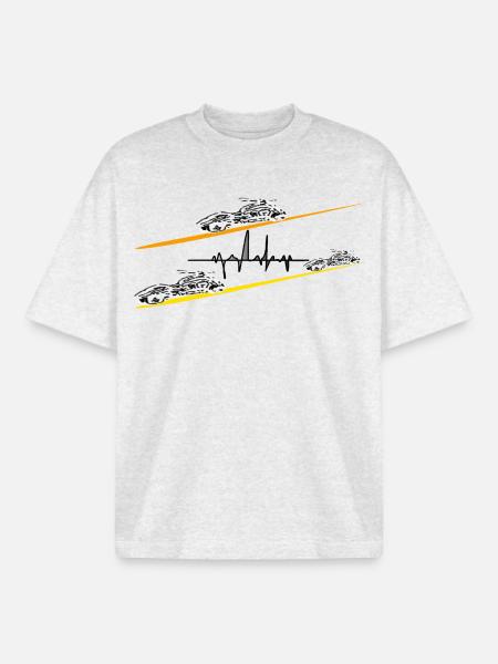 Chopper Motorrad Herzschlag - Boxy Heavyweight Unisex Organic T-Shirt von Stanley/Stella - Kühles Grau meliert