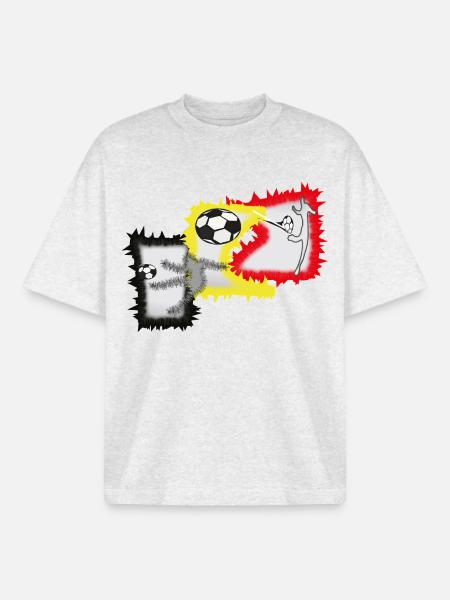 Kicker Fußball Stürmer  - Boxy Heavyweight Unisex Organic T-Shirt von Stanley/Stella - Kühles Grau meliert