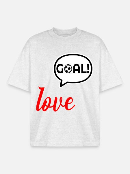 Love Football Tor - Boxy Heavyweight Unisex Organic T-Shirt von Stanley/Stella - Kühles Grau meliert