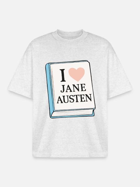 Jane Austen Fan Geschenk - Boxy Heavyweight Unisex Organic T-Shirt von Stanley/Stella - Kühles Grau meliert