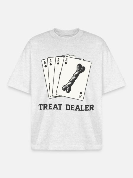 Das Ass der Leckerlis! Clevere Hunde-Geschenke - Boxy Heavyweight Unisex Organic T-Shirt von Stanley/Stella - Kühles Grau meliert