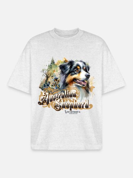 Australischer Schäferhund - Boxy Heavyweight Unisex Organic T-Shirt von Stanley/Stella - Kühles Grau meliert