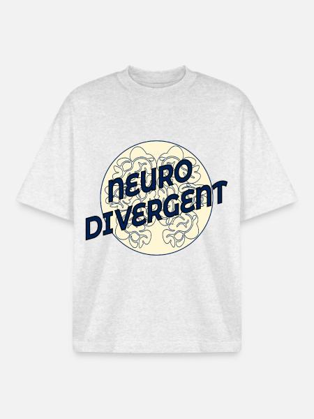 NEURODIVERGENT NEURODIVERSITY - Boxy Heavyweight Unisex Organic T-Shirt by Stanley/Stella - cool heather grey