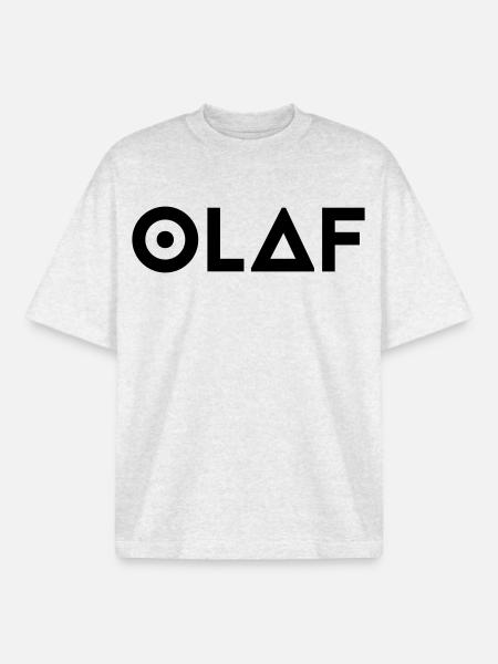 Prénom Olaf - T-shirt unisexe boxy épais biologique Stanley/Stella - gris chiné frais