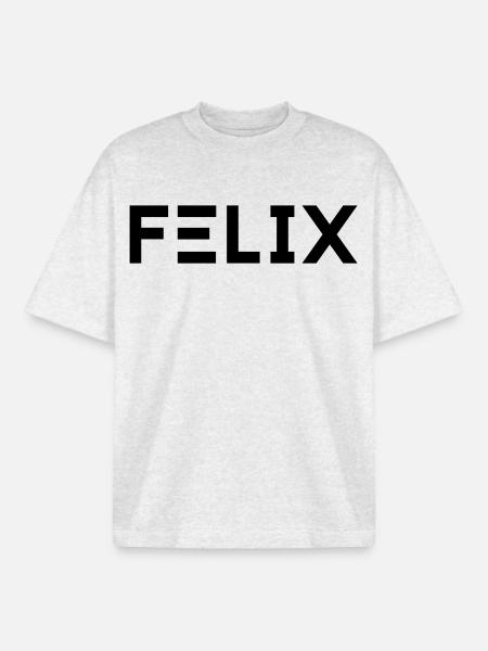 Prénom Felix - T-shirt unisexe boxy épais biologique Stanley/Stella - gris chiné frais
