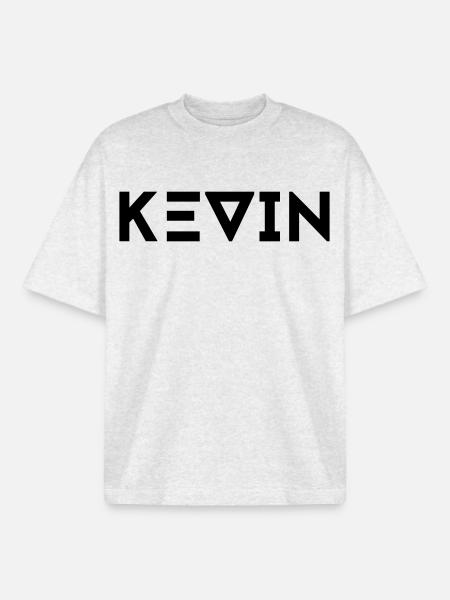 First name Kevin - Boxy Heavyweight Unisex Organic T-Shirt by Stanley/Stella - cool heather grey