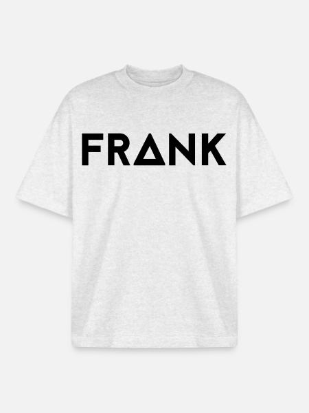Prénom Frank - T-shirt unisexe boxy épais biologique Stanley/Stella - gris chiné frais