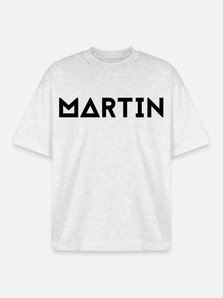 Prénom Martin - T-shirt unisexe boxy épais biologique Stanley/Stella - gris chiné frais