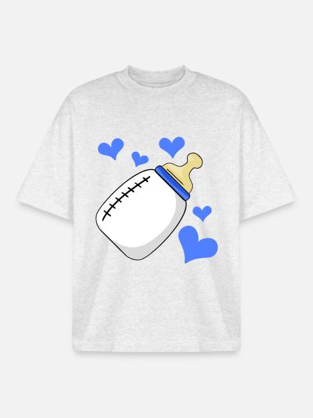 Milk bottle Boy pregnant birth - Boxy Heavyweight Unisex Organic T-Shirt by Stanley/Stella - cool heather grey