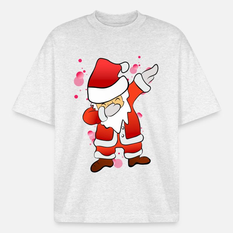 Dabbing Nikolaus - Boxy Heavyweight Unisex Organic T-Shirt von Stanley/Stella - Kühles Grau meliert
