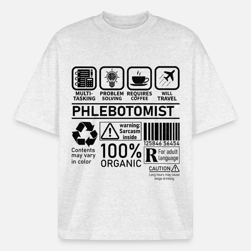 Phlebotomist multi tasking problem solving - Heavyweight Boxy Unisex T-Shirt by Stanley/Stella - cool heather grey